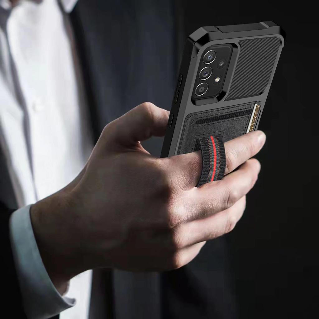 Подходит для чехла на мобильный телефон Samsung A13 A33 с держателем для карт, устойчивого к падениям, кожаного чехла A73, однотонного кожаного чехла A53, кошелька
