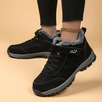 Женская хлопковая обувь зимнего стиля с плюшевой и толстой изоляцией, зимние сапоги для снега, обувь для походов, уличные женские ботинки