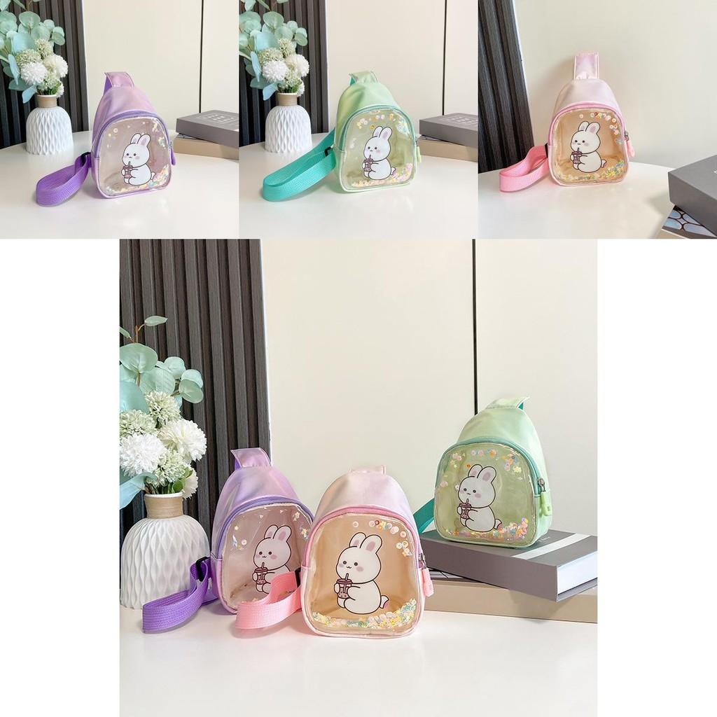 Adorable Korean Style Mini Rabbit Crossbody Bag For Kids In Pink Purple And Green