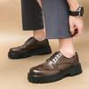 Кожаные мужские оксфорды в стиле колледжа, новая британская повседневная кожаная обувь, трендовая универсальная мужская обувь на толстой подошве для бизнеса и официальных мероприятий