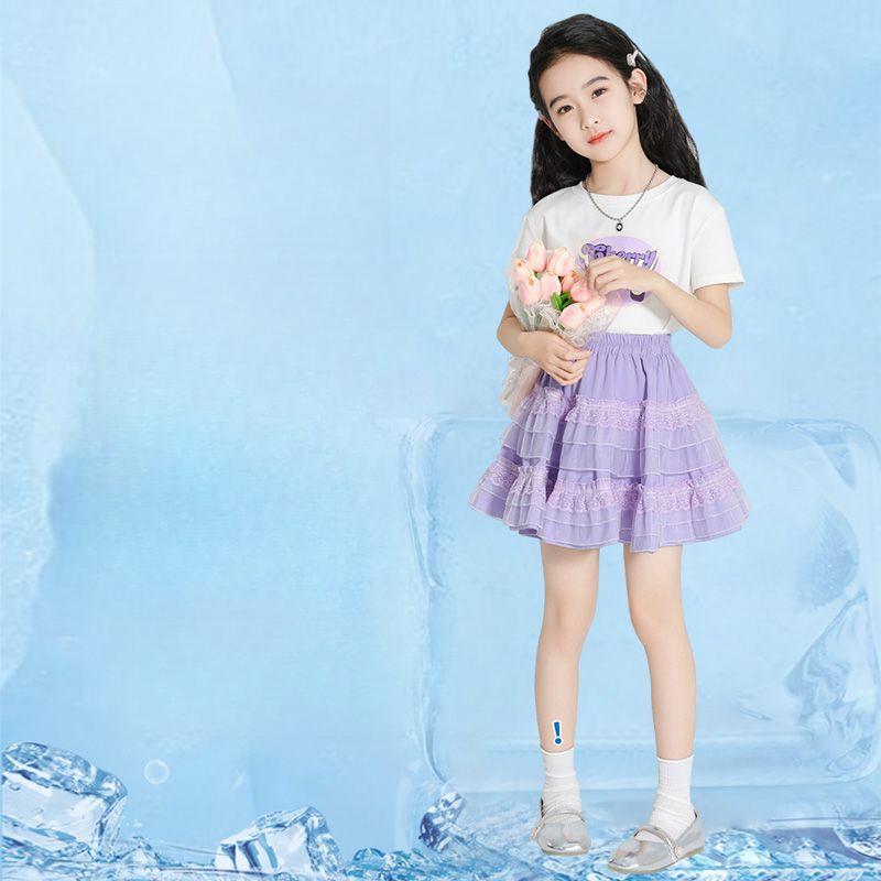 Юбка-полуюбка для девочек, весенне-осенняя юбка-торт, детская короткая юбка, летняя пышная юбка для девочек