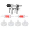 Aquarium Check Valve Fish Tank Oxygen Tube Suction Cups Set Aquarium Accessories2 Way Stainless