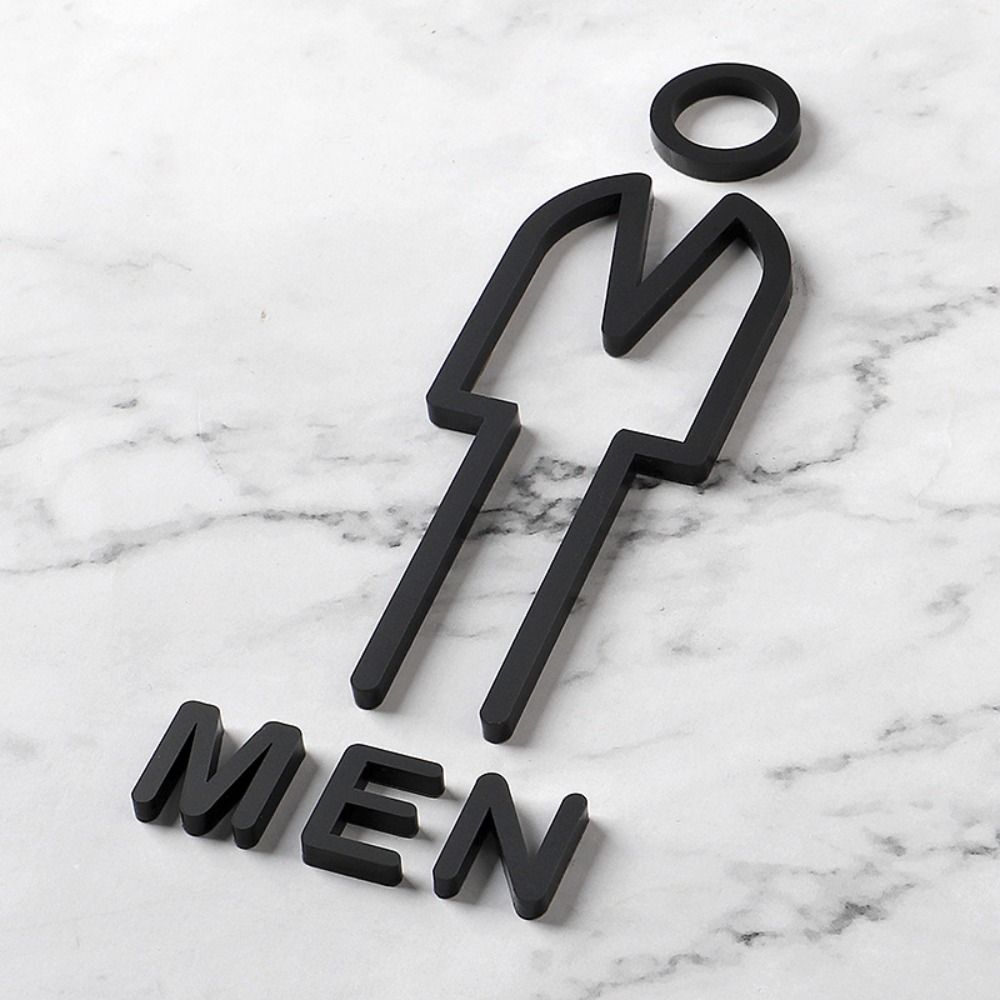 Акриловые вывески для туалета, черные таблички для туалета, знак ориентации для мужчин и женщин, туалетные таблички, дверные таблички