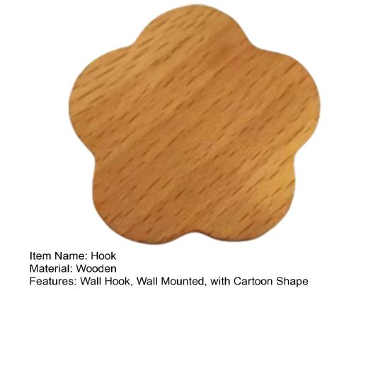 Wooden Wall Hook Lightweight Adhesive Hook with Natural Wood Grain Design Hook for Items Kids Schoolbags Hats