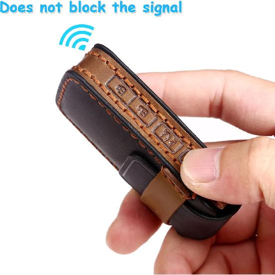 EASYANT 4 Button  Leather Remote Key Fob Case Cover Compatible with Mazda 3 -2024 Hatchback 6 CX-5 CX-30 CX-9 Black