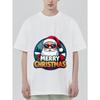Christmas T Shirt Black Santa Claus with Sunglasses Merry Christmas Print for Holiday Party