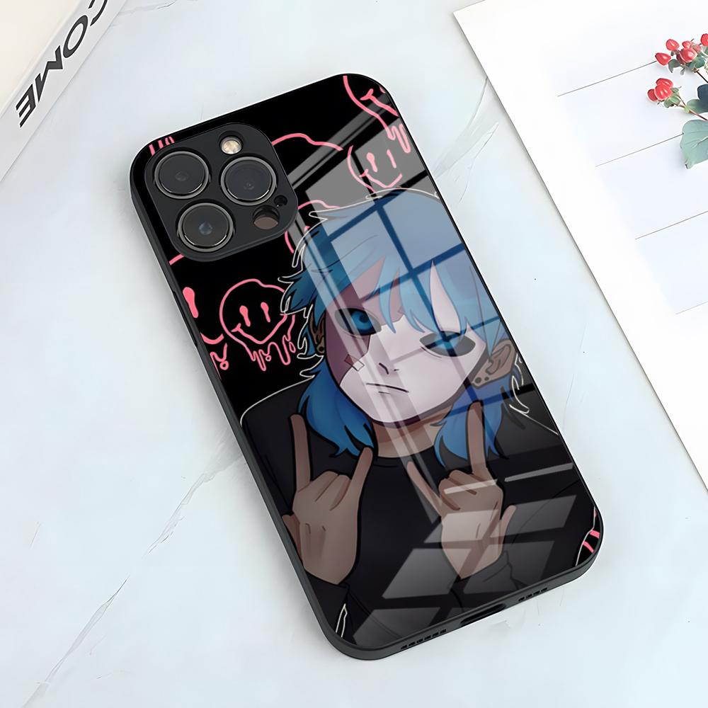 Чехол для телефона S-Sally Face для iPhone 17 Pro Max 15 Pro 16 14 Plus 12 13 Mini 11 Pro Ударопрочный стеклянный чехол