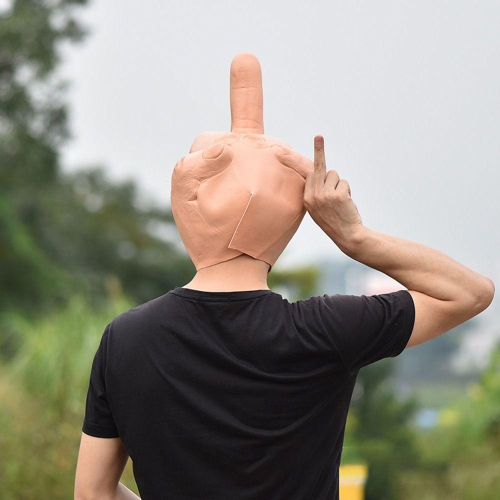 Vertical Middle Finger Despise Mask Give The Finger Spoof Headgear Props  Carnivals