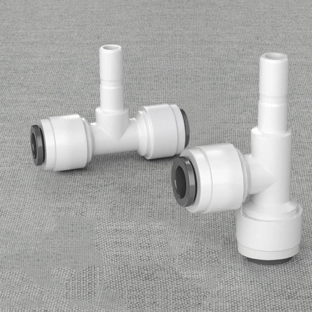 Тройник редукционный 3/8" 1/4" на 3 выхода, пищевой POM, быстроразъемный соединитель для аквариума, системы фильтрации воды RO, системы обратного осмоса