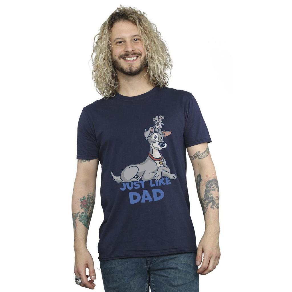 Disney Mens Lady And The Tramp Just Like Dad T-Shirt