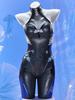 Miccostumes Adult Anime Game Sleeveless Halterneck Bodysuit and Leotard Outfit Cute and Cosplay Black Women's Goddess-Style Set, Moe, Open-Neck,