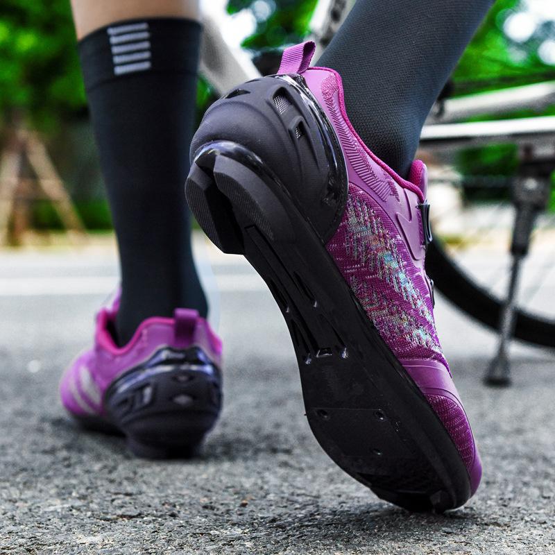 Foreign Trade Mesh Breathable Bicycle Shoes Cycling Shoes Men and Women Road Bike Lock Shoes Mountain Bike Shoes