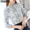 Chiffon Women Shirt Autumn Long Sleeve Office Shirt Loose Versatile Female Top Drop Shipping