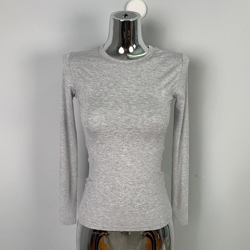 Модная и трендовая женская стройная и универсальная сексуальная футболка с длинными рукавами, показывающая тело, базовая футболка, топ для женщин