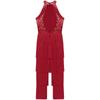 Women Sleeveless Jazz Costume Flowy Tassel Rompers Performance Dancewear Fringe Jumpsuit Tango Cha-Cha Samba Dancing Party Dress