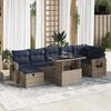 VidaXL Garden Lounge Set 8pcs with Grey Cushions Wicker, Outdoor Sofa Set, Garden Furniture 3327871