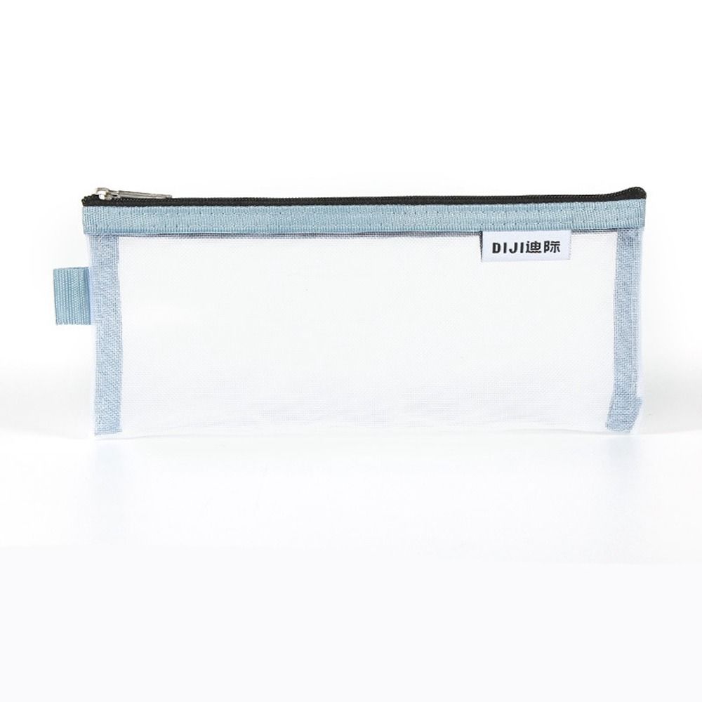 Zipper Pouch Small Wallet Grid Pencil Bag Mesh Storage Bags Stationery Bag Transparent File Bag