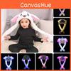 Cartoon Womens Rabbit Hat Winter Plush Moving Bunny Ears Shine Movable Earflaps