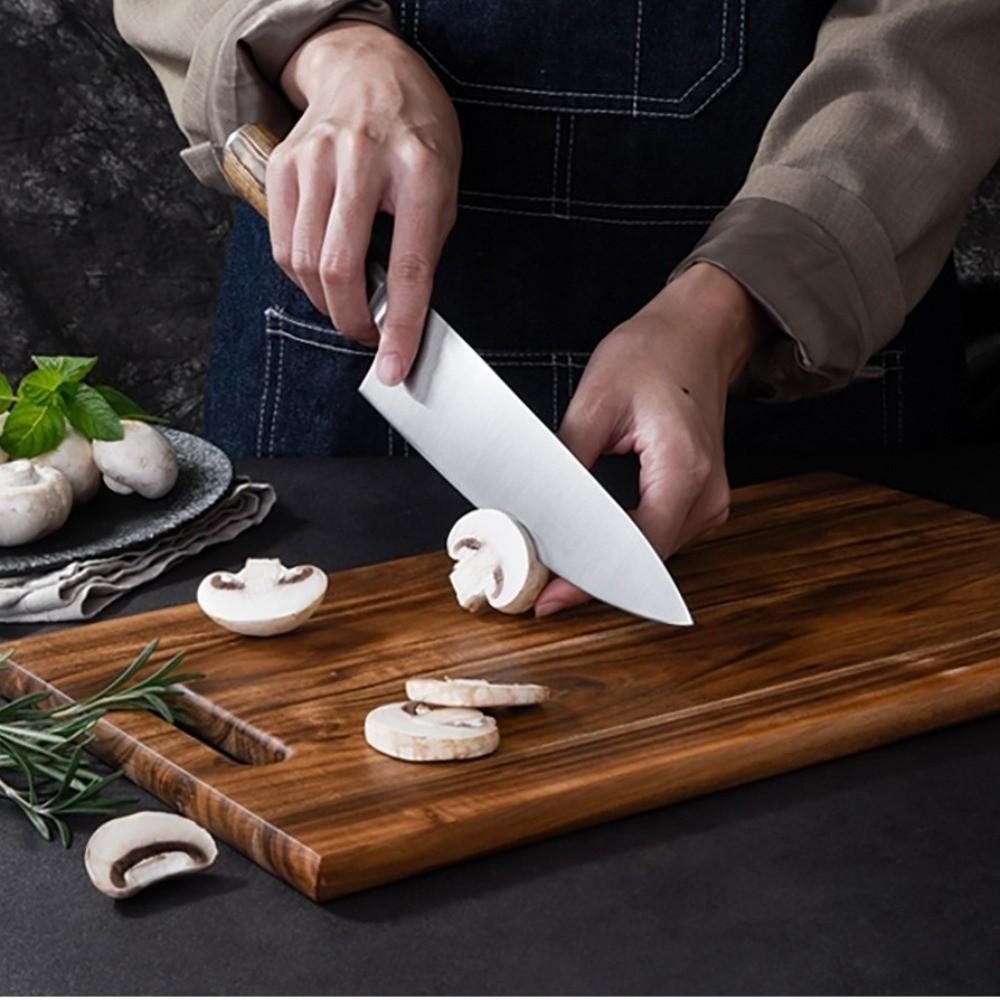 Разделочные доски из массива дерева прямоугольной формы, утолщенный разделочный блок, поднос для готовой еды, кухня