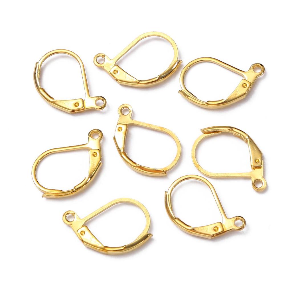 10pcs/Bag Copper Hypoallergenic Rose Gold French Earring Hooks Wire Ear Clasps Settings Base for DIY Jewelry Making
