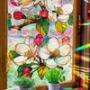 Vibrant Laser-Cut Personalised Magnolia Living Room Window Decorative Static Cling Film