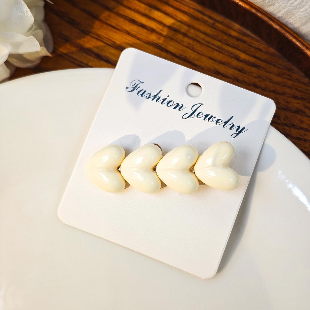 Dongdaemun Simple Color Ice Glitter Love Hairpin, Sweet Dopamine Children'S Bangs Duck Bill Clip