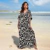 Beach Cover Ups for Swimwear Leopard Printed Maxi Dress Summer Holiday Bathing Suits Factory Supply
