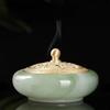 Luxury Golden Lotus Incense Burner Jade Glass Aromatherapy Diffuser for Home Meditation Yoga Zen Deco