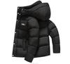 2025 Winter Men's Hooded Down Jacket - Korean Style, Warm, Stand Collar, White Duck Down for Middle-Aged & Young