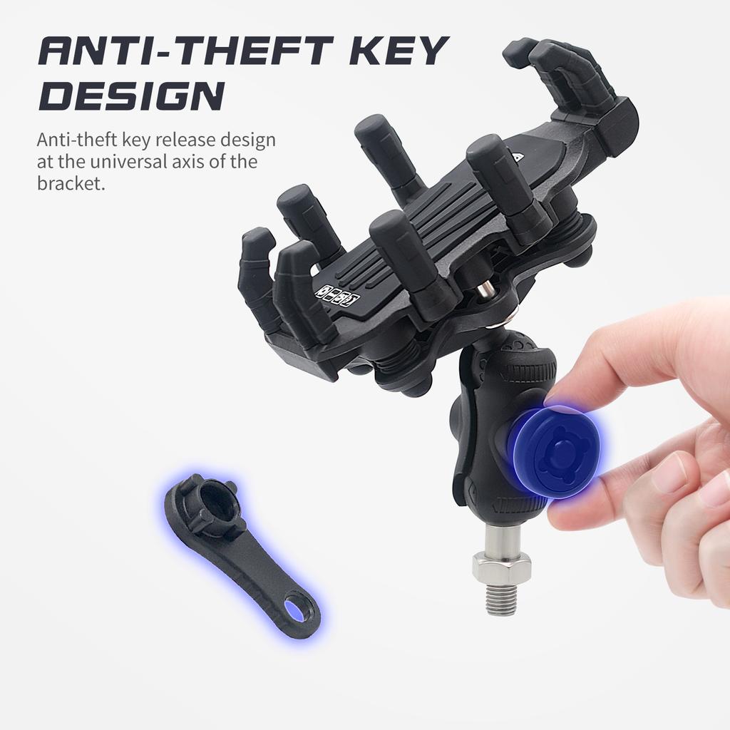 Держатель для телефона на мотоцикле с гасителем вибраций Противоугонный держатель для мобильного телефона на 360 градусов