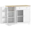 Buffet Cuisine Storage Cabinet With 3 Doors Drawer Door Shelves And Adjustable Shelf 105x40x83cm White