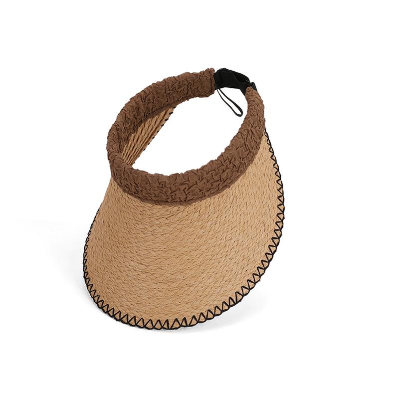 Летняя уличная шляпа от солнца с широкими полями, универсальная модная шляпа с открытым верхом, крутая соломенная шляпа, детская дорожная шляпа для отпуска, шляпа для защиты от солнца