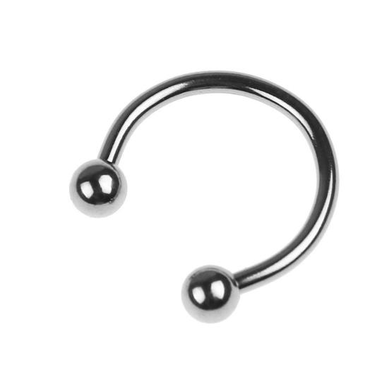 2Pcs Stainless Steel Horseshoe Shape Hoop Nose Ring Earring Studs Body