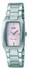CASIO LTP-1165A-4C Quartz Tonneau Watch, Stainless Steel Silver Band, Pink Dial, Women's Business Gift