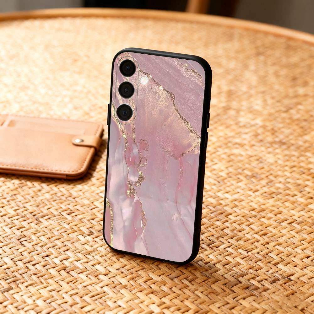 Чехол-накладка G-Glitter Art с мраморным узором для Samsung A73,72,71,A52,51,40,41,A22,A32,31,A13, Мягкий черный корпус