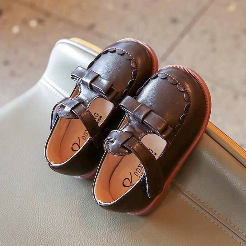 Girls Bowknot Princess Shoes Cute Elegant and Non Slip Leather Shoes