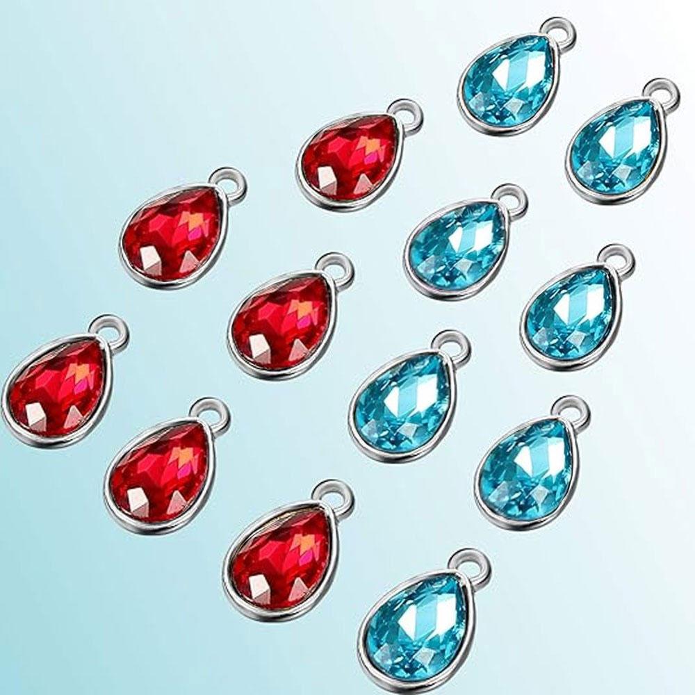 5/10/20 Сплав Стеклянный Кристалл Капля Подвеска Красный Синий Капля Воды Подвеска Ювелирные Изделия Ожерелье, Изготовление Браслетов Ювелирные Изделия