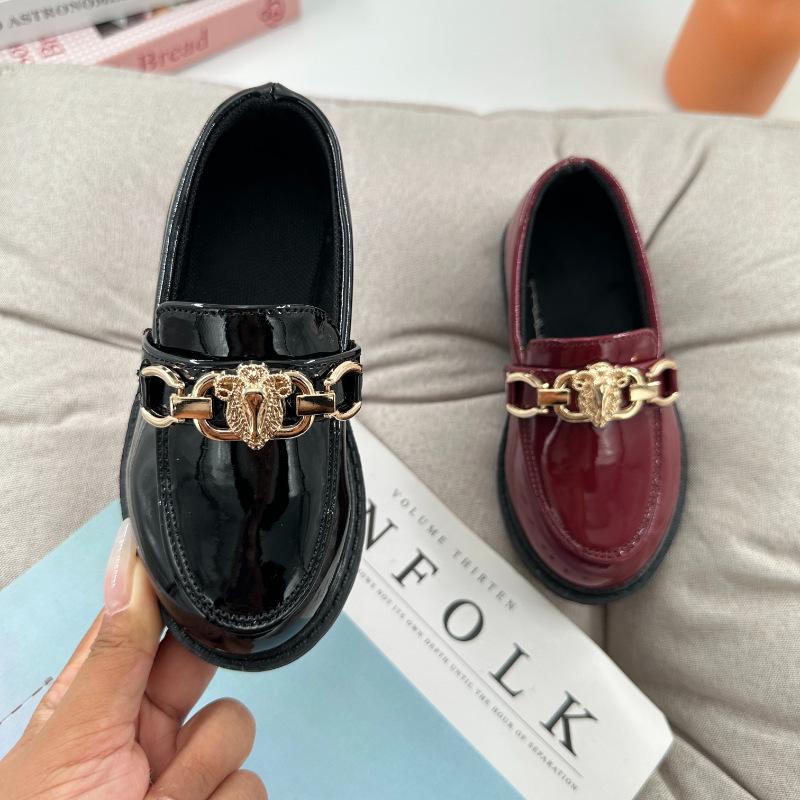 Детская повседневная кожаная обувь на весну и осень 2024 года: Стильный, Однотонный, Идеально подходит для повседневной носки и выступлений