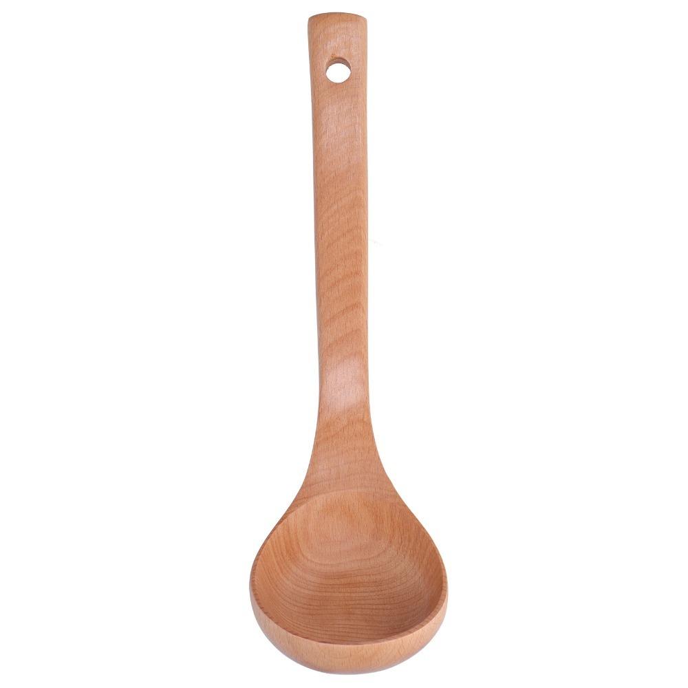 Wood Grain Texture Cooking Spoon Extra Long Handle Kitchen Spoon Deep Spoon Food Preparation