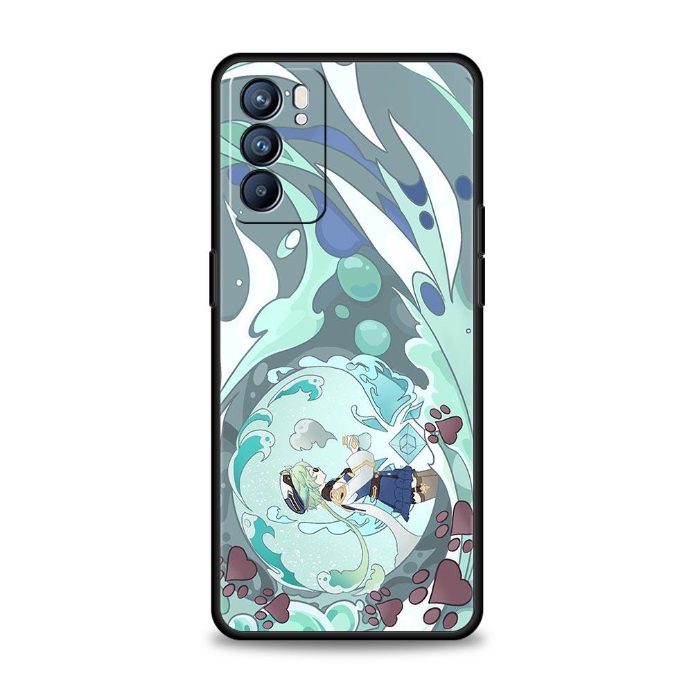 Чехол с логотипом Genshin Impact для Oppo Find X6 Pro X5 A54 A53 A52 A9 2020 A15 A95 A17 A16 A76 A74 A57 Reno7 Reno6 Pro Plus 5G Cover