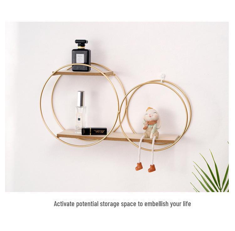 Круглая настенная полка для украшения спальни, монтаж без перфорации