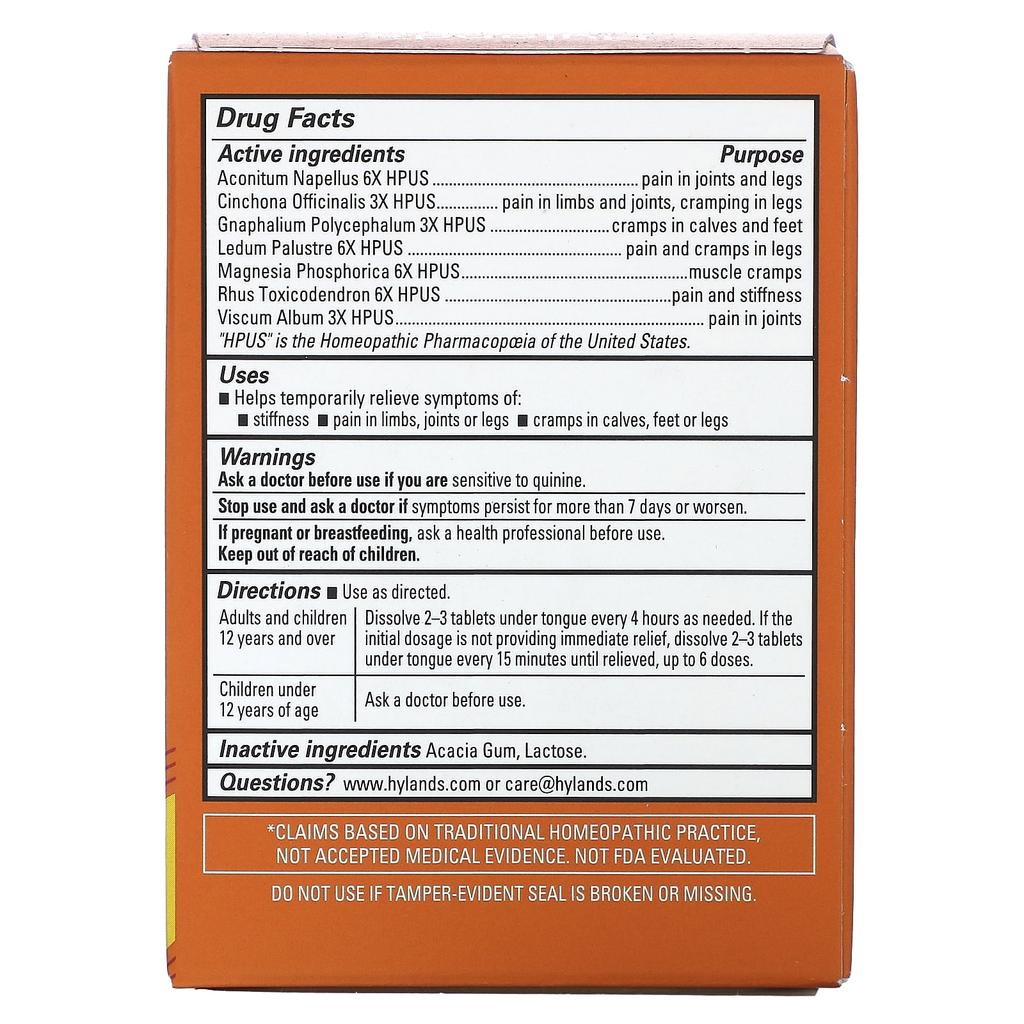 Hyland's Naturals Leg Cramps, Quick Dissolve Tablets, 100 Tablets