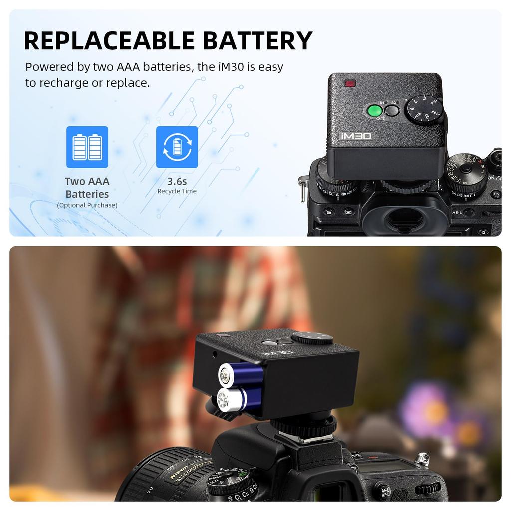 Авторизованная вспышка GODOX iM30 Mini Camera Flash Mini iFlash GN15 CCT 6500K Время цикла составляет 7 с, подходит для вспышки Fuji Olympus Speedlite [GODOX