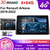 Автомагнитола для Renault Duster HM 2 II 2020 - 2023 Arkana 1 I 2019 - 2023 4G BT Беспроводной CarPlay FM AM RDS Android Auto
