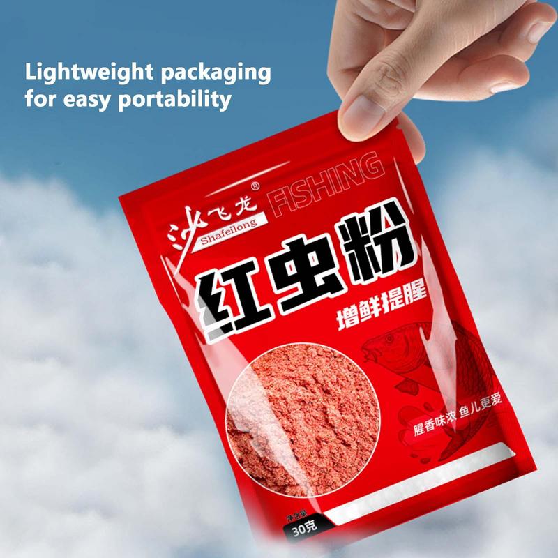 30 г Ароматизатор приманки Аттрактанты для рыбы Ароматизатор красного червя Усилитель аромата Порошок Натуральный порошок Добавка для рыбной приманки Высококонцентрированный Рыбалка