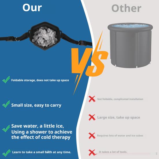 Летняя ледяная ванна Силиконовая ванна с регулируемым ремнем Складная быстроохлаждающаяся насадка под душем Фильтр для душа с холодным замачиванием Ведро с фильтром для ледяного душа Хитрое приспособление