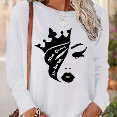 Топы для женщин, модная женская футболка с круглым вырезом и длинным рукавом, повседневный тонкий пуловер с длинными рукавами для женщин