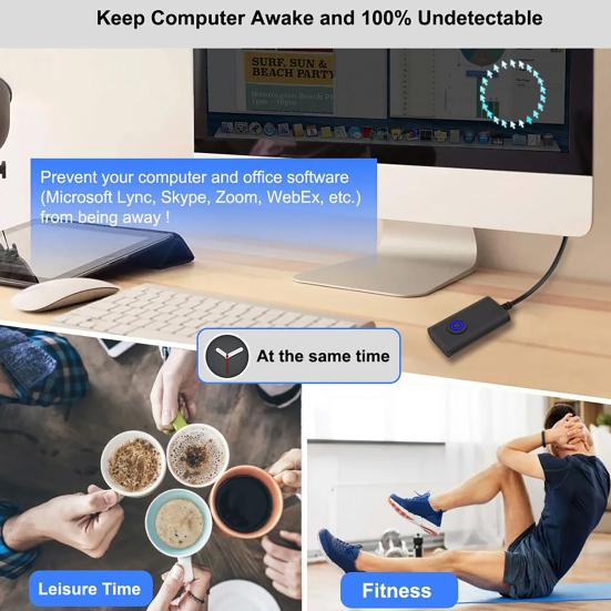 Мышь USB Type-C, устройство для перемещения мыши, джигглер, автоматический шейкер для мыши двойного назначения с ВКЛ/ВЫКЛ