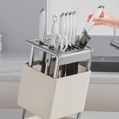 Подставка для кухонных ножей Встроенная наклонная вставка Стойка Экономия места Хранение Многофункциональная Кухня Организует для Посуды