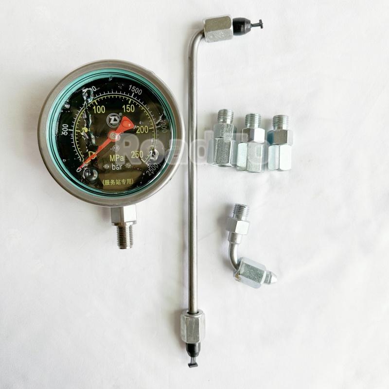 250Mpa Diesel Common Rail Pump Plunger Pressure Test Gauge 2500bar Pressure Meter Tool Set